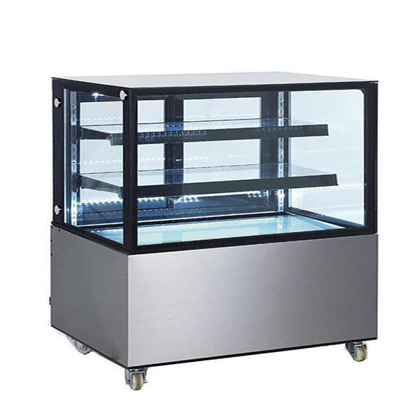 rectangular refrigerated glass display cabinet